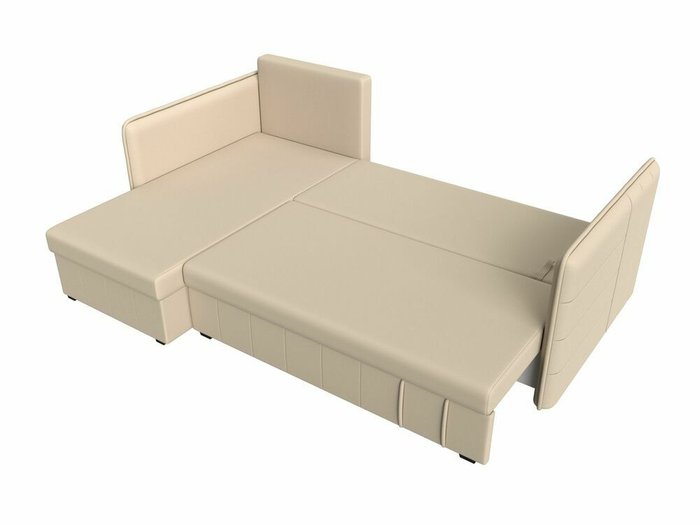 Угловой диван-кровать Слим бежевого цвета (экокожа) левый угол - лучшие Угловые диваны в INMYROOM