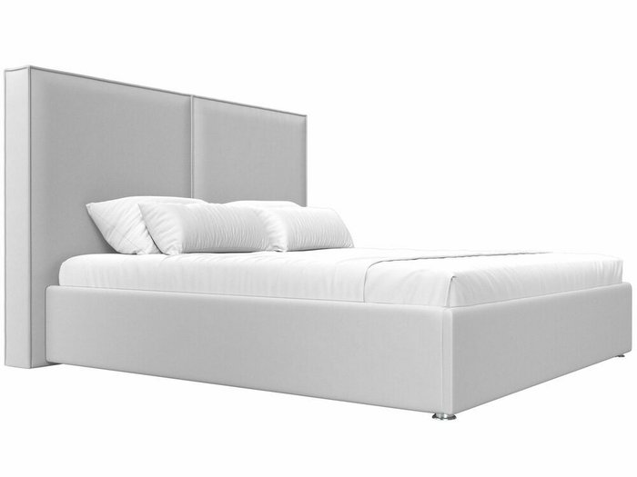 Кровать Аура 160х200 с подъемным механизмом белого цвета (экокожа) - лучшие Кровати для спальни в INMYROOM