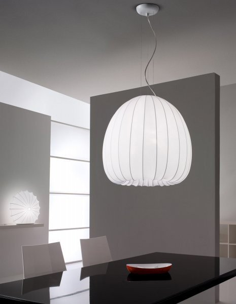 Подвесной светильник Axo Light MUSE с эластичным покрытием из ткани на белом металлическом каркасе - лучшие Подвесные светильники в INMYROOM