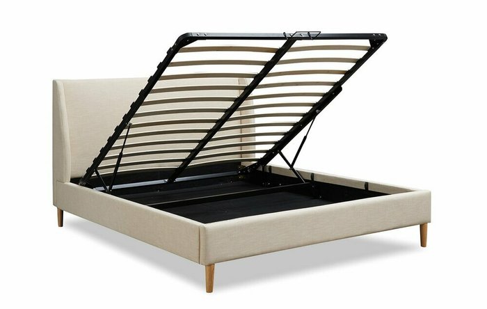 Кровать Carrera 180x200 бежевого цвета с подъемным механизмом  - купить Кровати для спальни по цене 38727.0