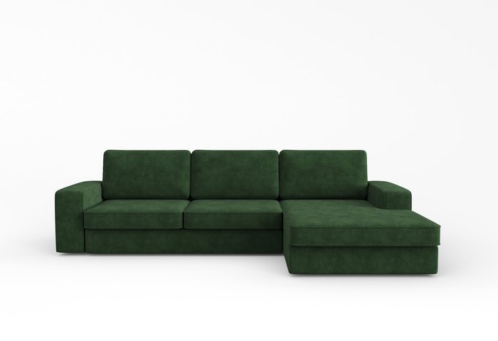 Диван-кровать угловой правый Lykke темно-зеленого цвета - купить Угловые диваны по цене 92389.0
