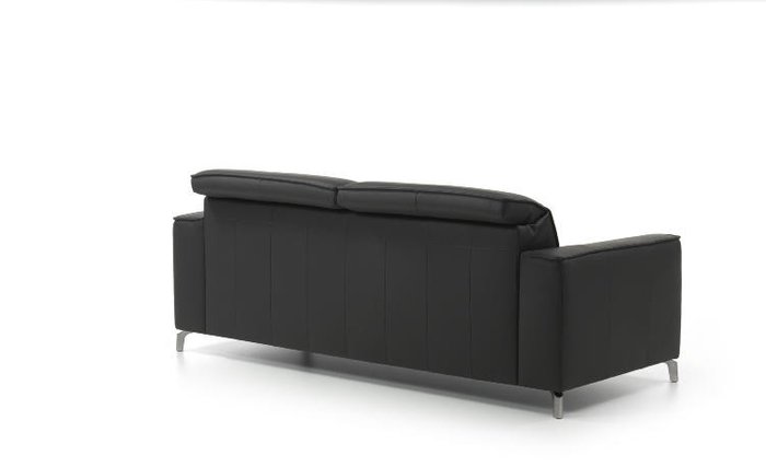 Прямой кожаный диван Triton черного цвета - лучшие Прямые диваны в INMYROOM