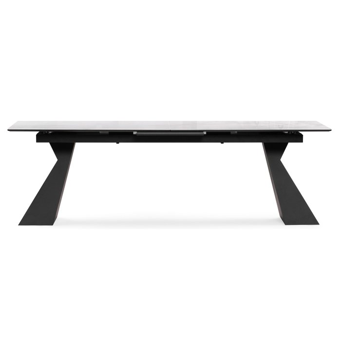 Раскладной обеденный стол Денхольм бело-черного цвета - лучшие Обеденные столы в INMYROOM