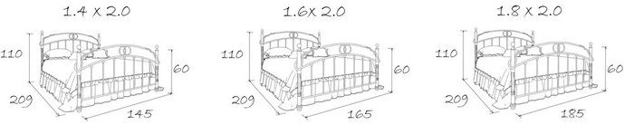 Кованая кровать Виктория 1.8 с одной спинкой 180х200 - лучшие Кровати для спальни в INMYROOM