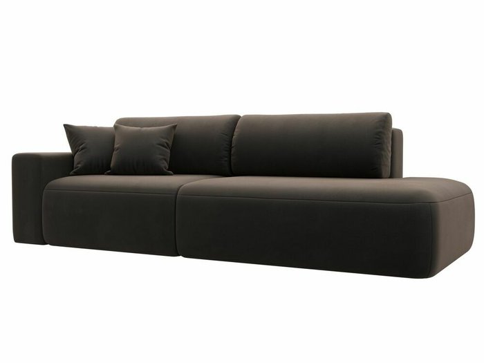 Диван-кровать Лига 036 Модерн коричневого цвета с левым подлокотником