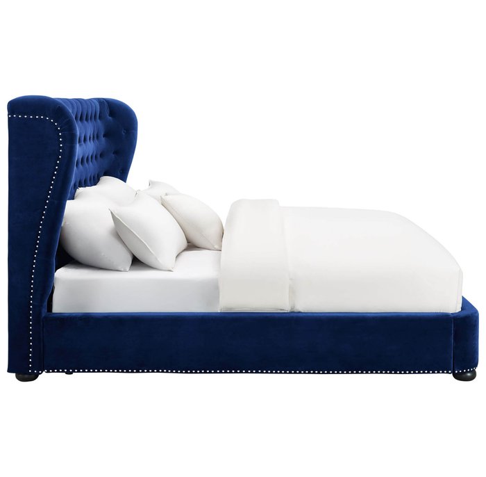 Кровать Henbord темно-синего цвета 160х200  - лучшие Кровати для спальни в INMYROOM