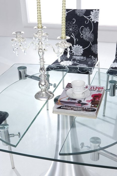 Раскладной обеденный стол со стеклянной столешницей - лучшие Обеденные столы в INMYROOM