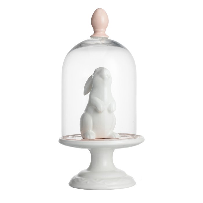 Купол декоративный с кроликом Средний Розовый - купить Декоративные предметы по цене 8200.0