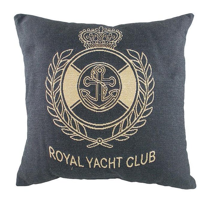 Подушка с надписью Royal Yacht Club Denim