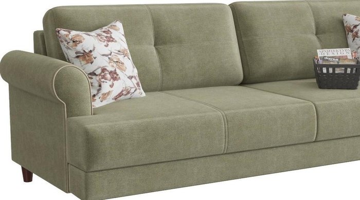 Диван-кровать Мирта Милфорд серо-зеленого цвета - купить Прямые диваны по цене 21290.0