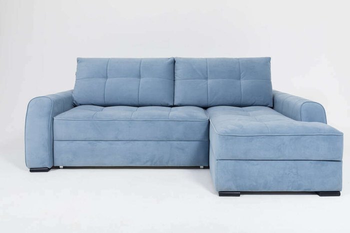 Угловой диван-кровать Soft II голубого цвета (правый)