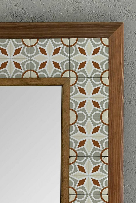 Настенное зеркало с каменной мозаикой 43х43 с основанием из композита - лучшие Настенные зеркала в INMYROOM