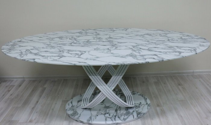 Стол обеденный Сфера цвета белый мрамор - купить Обеденные столы по цене 123395.0