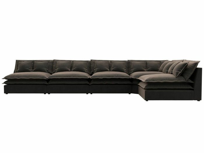 Угловой диван Лига 040 Лонг коричневого цвета правый угол - купить Угловые диваны по цене 113999.0