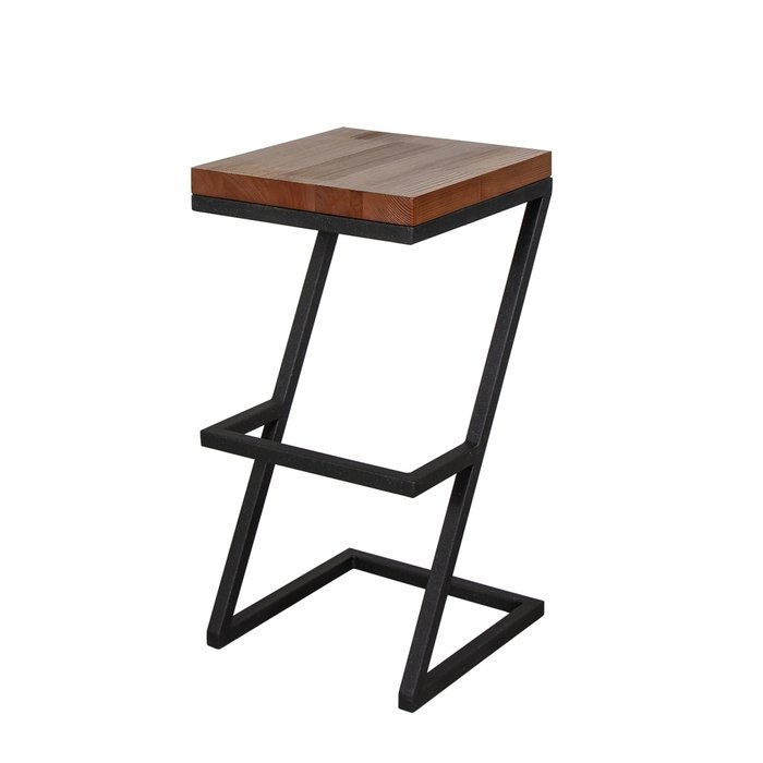 Барный стул Лофт черно-коричневого цвета