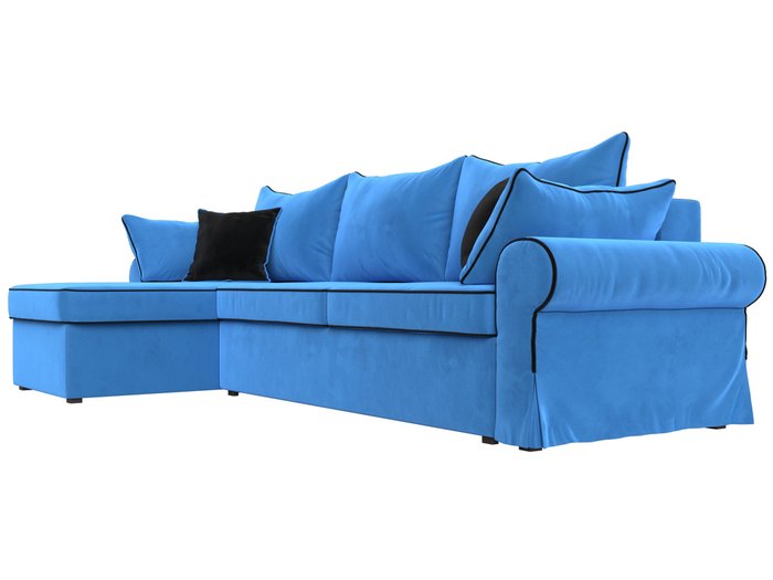 Угловой диван-кровать Элис голубого цвета левый угол - лучшие Угловые диваны в INMYROOM