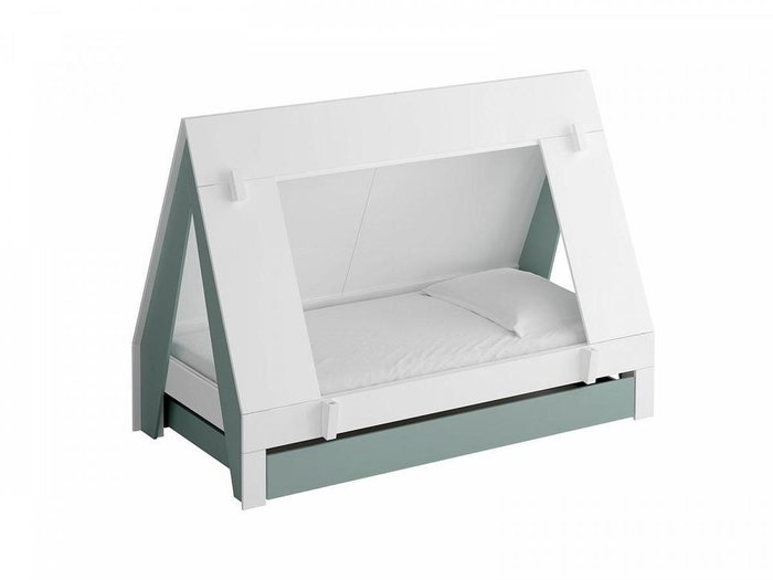 Кровать Campi с бирюзовыми вставками - купить Одноярусные кроватки по цене 43800.0