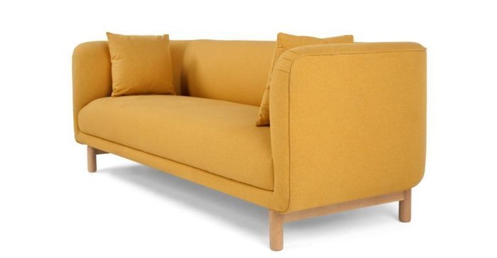 Трехместный диван Tribeca желтый - купить Прямые диваны по цене 83300.0