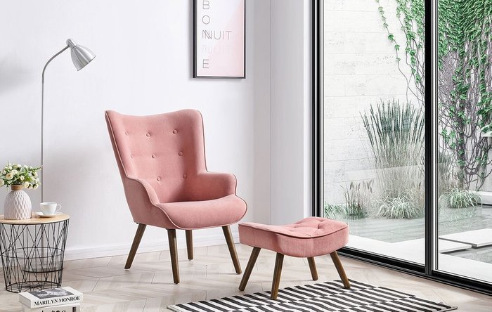 Кресло Hygge кораллового цвета - купить Интерьерные кресла по цене 21470.0