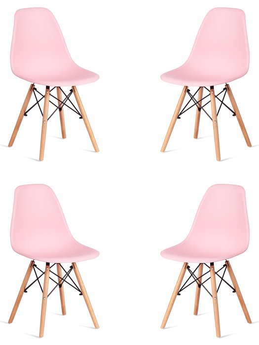 Комплект из четырех стульев Cindy Chair светло-розового цвета