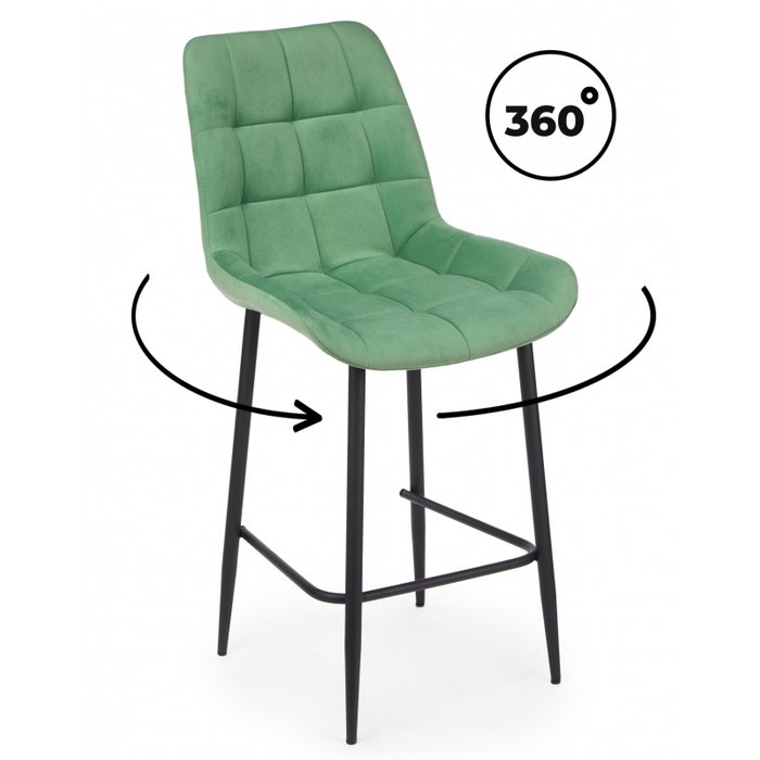 Барный стул Челси 360 фисташкового цвета вращающийся