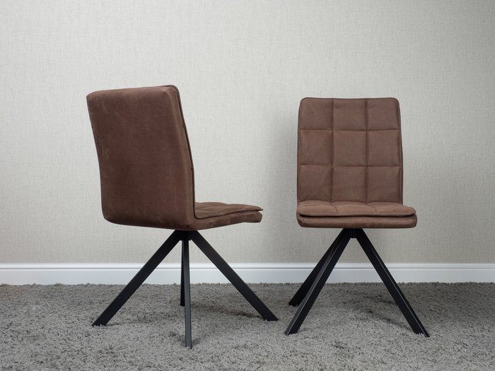 Стул с поворотным механизмом Vela коричневого цвета - лучшие Обеденные стулья в INMYROOM