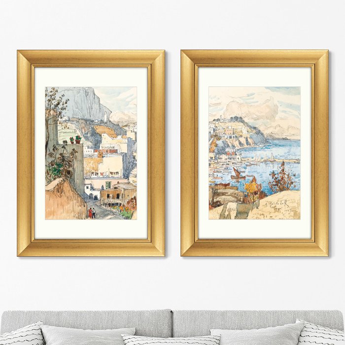 Набор из двух репродукций картин A View of Capri Konstantin 1927 г.