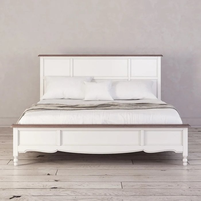 Кровать двуспальная Leblanc белого цвета 160х200 - купить Кровати для спальни по цене 152680.0