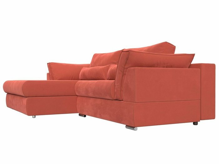 Угловой диван-кровать Пекин кораллового цвета угол левый - лучшие Угловые диваны в INMYROOM