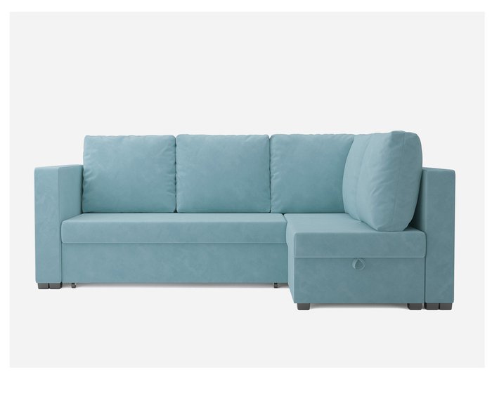 Угловой диван-кровать Мансберг голубого цвета - купить Угловые диваны по цене 36590.0