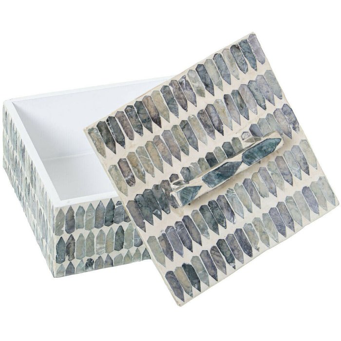 Шкатулка Разноцветный ротанг Перламутр 16 x 7 x 16 cm - лучшие Шкатулки в INMYROOM