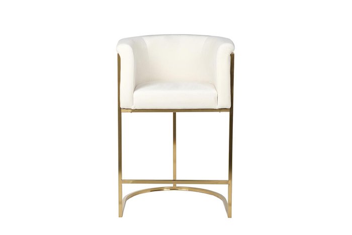 Барный стул белого цвета на металлическом каркасе - купить Барные стулья по цене 33559.0