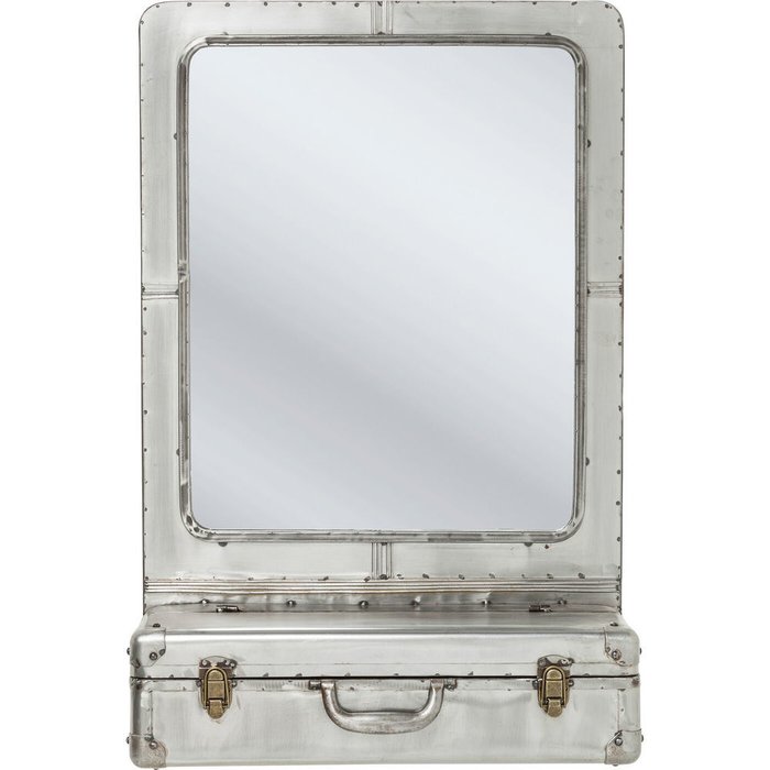 Настенное зеркало Suitcase серебряного цвета