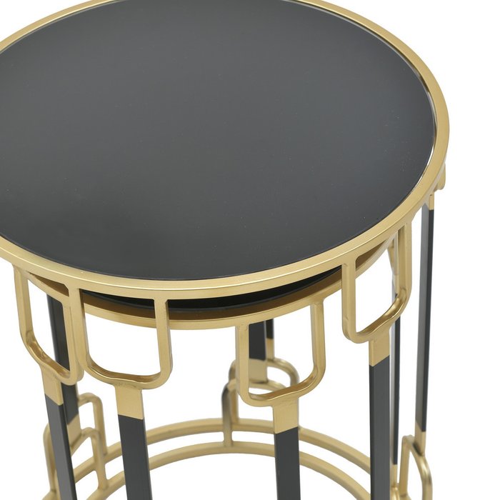 Набор из двух кофейный столиков черно-золотого цвета  - лучшие Кофейные столики в INMYROOM