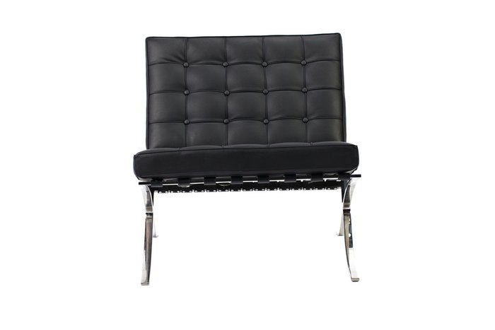 Кресло Barcelona Chair Черная Экокожа - лучшие Интерьерные кресла в INMYROOM