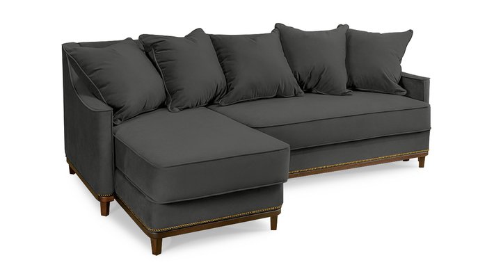 Диван с оттоманкой Новалис 150х200 темно-серого цвета - лучшие Угловые диваны в INMYROOM