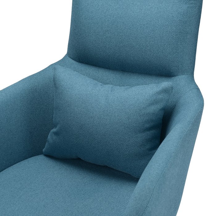 Кресло с подставкой для ног и подушкой Bridjet серо-голубого цвета - купить Интерьерные кресла по цене 31900.0