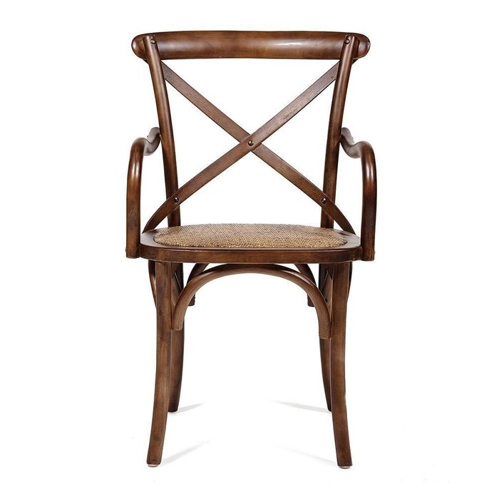 Стул с подлокотниками Cross коричневого цвета - купить Обеденные стулья по цене 12600.0