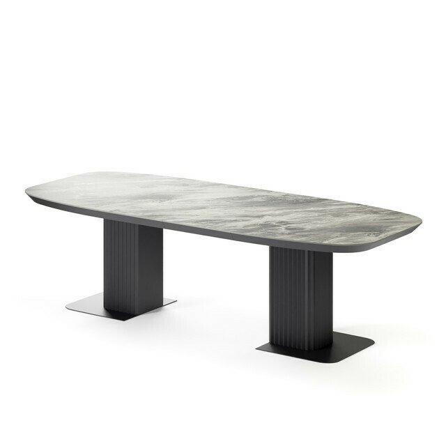 Раздвижной обеденный стол Гиртаб со столешницей цвета светло-серый мрамор - лучшие Обеденные столы в INMYROOM