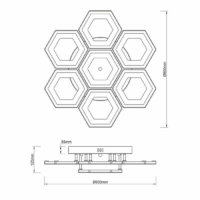 Потолочная люстра HEXAGON 10204/7LED (акрил, цвет белый) - купить Потолочные люстры по цене 8380.0 Потолочная люстра HEXAGON 10204/7LED (акрил, цвет белый) - купить Потолочные люстры по цене 8380.0