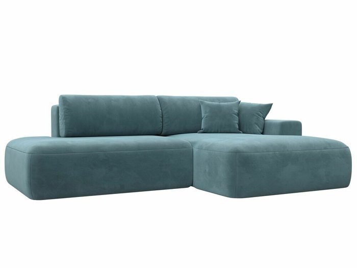 Угловой диван-кровать Лига 036 Модерн темно-бирюзового цвета правый угол