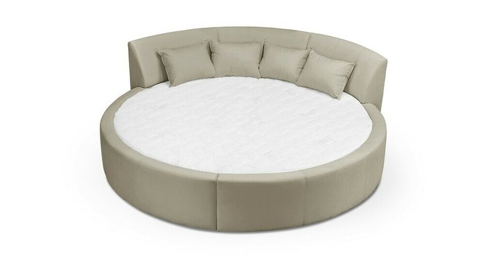 Кровать Индра 200х200 темно-бежевого цвета без подъемного механизма - купить Кровати для спальни по цене 83800.0