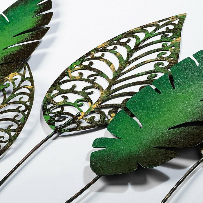 Настенный декор ручной работы Листья 75х80 из металла зеленого цвета - купить Декор стен по цене 20222.0