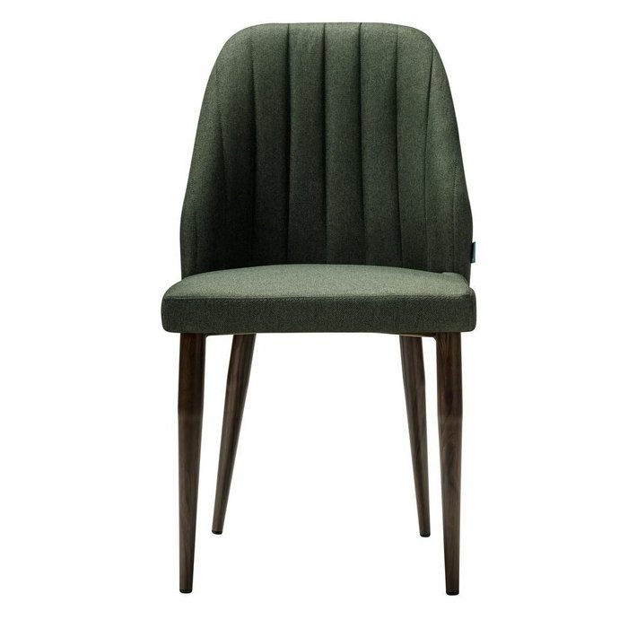 Стул Alen темно-зеленого цвета с коричневыми ножками - купить Обеденные стулья по цене 11990.0