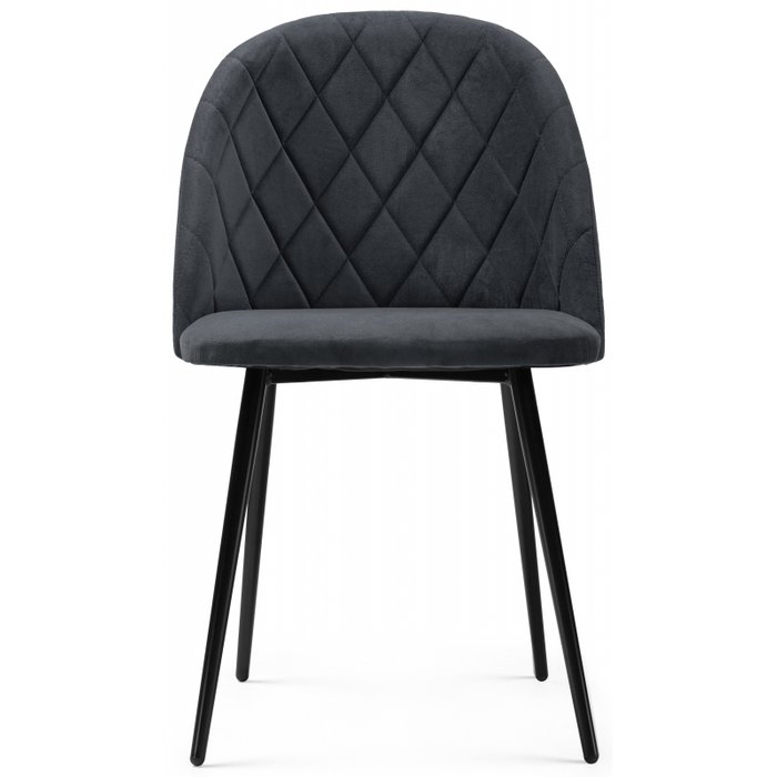 Стул Зест темно-серого цвета на черных ножках - купить Обеденные стулья по цене 5590.0