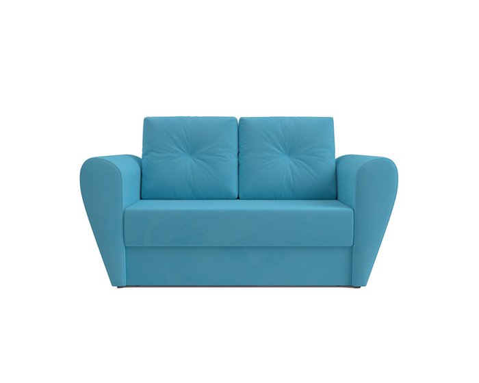 Прямой диван-кровать Квартет светло-синего цвета - купить Прямые диваны по цене 24490.0