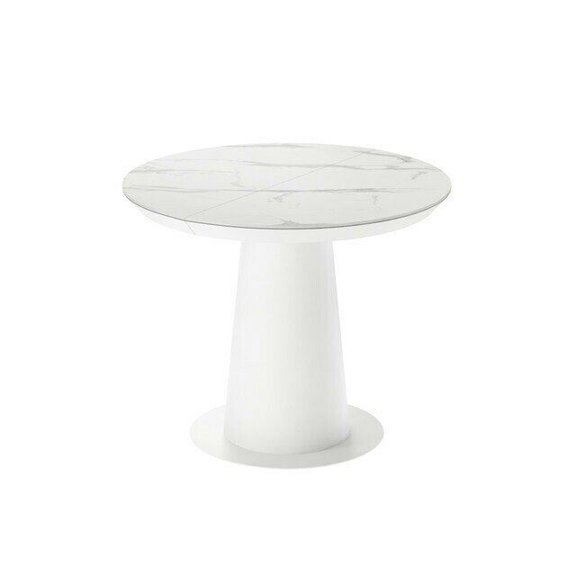 Раздвижной обеденный стол Зир S со столешницей белый мрамор
