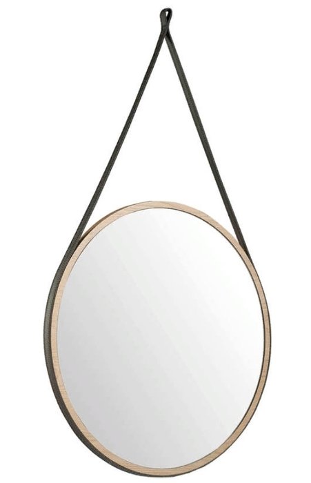 Настенное круглое зеркало в дубовой раме - купить Настенные зеркала по цене 41990.0