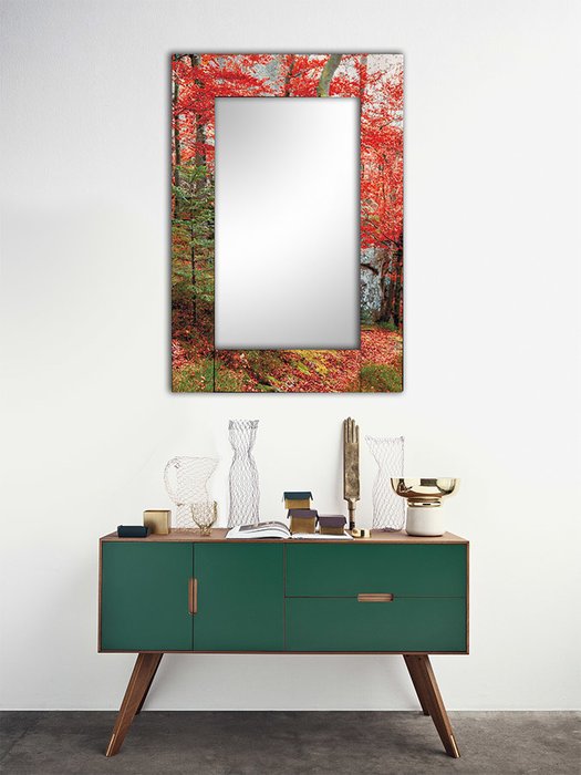 Декоративное зеркало Осень с осенним пейзажем - купить Настенные зеркала по цене 16990.0