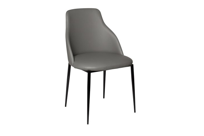 Стул с обивкой из экокожи серого цвета - купить Обеденные стулья по цене 13000.0